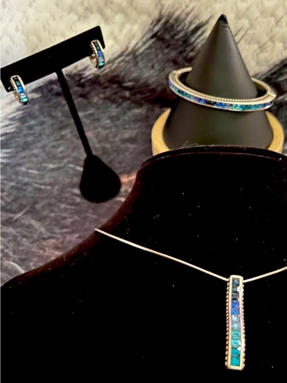 🦋💎 NWT BRIGHTON VG+ BLUE SPECTRUM Necklace, Bracelet, & Earrings MINT CONDITION!